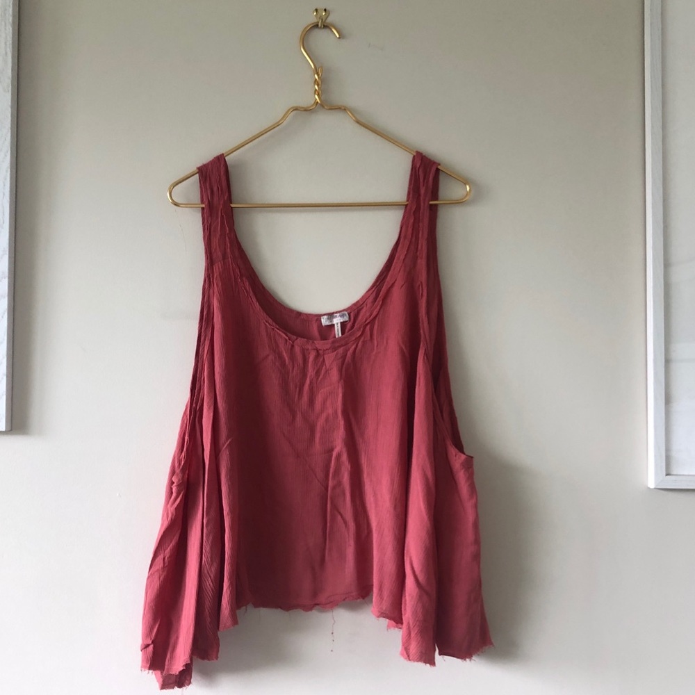 Free People Brick Red Flowy Tank Top